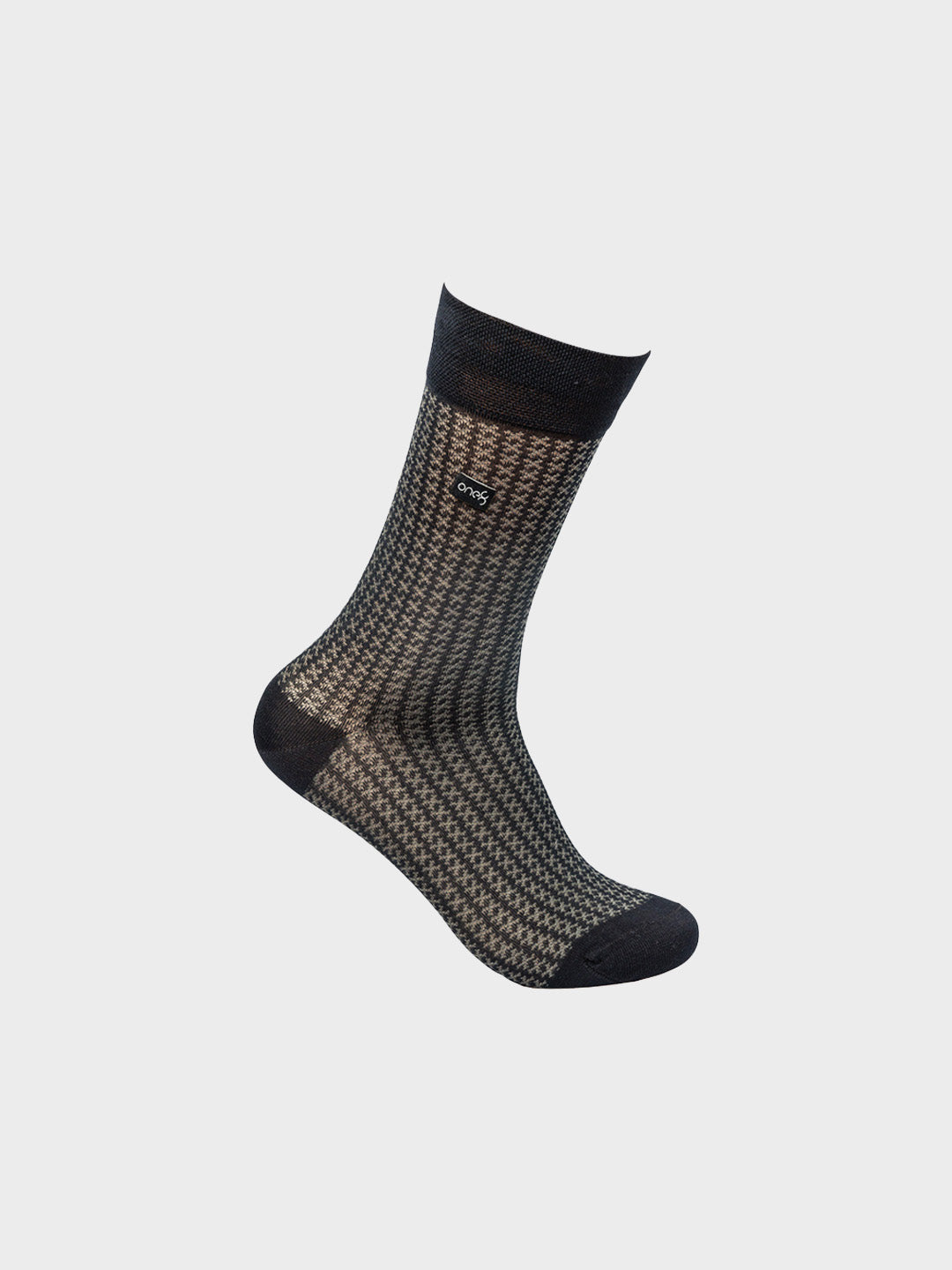 Mercerized Houndstooth Crew Socks (Pack of 5)