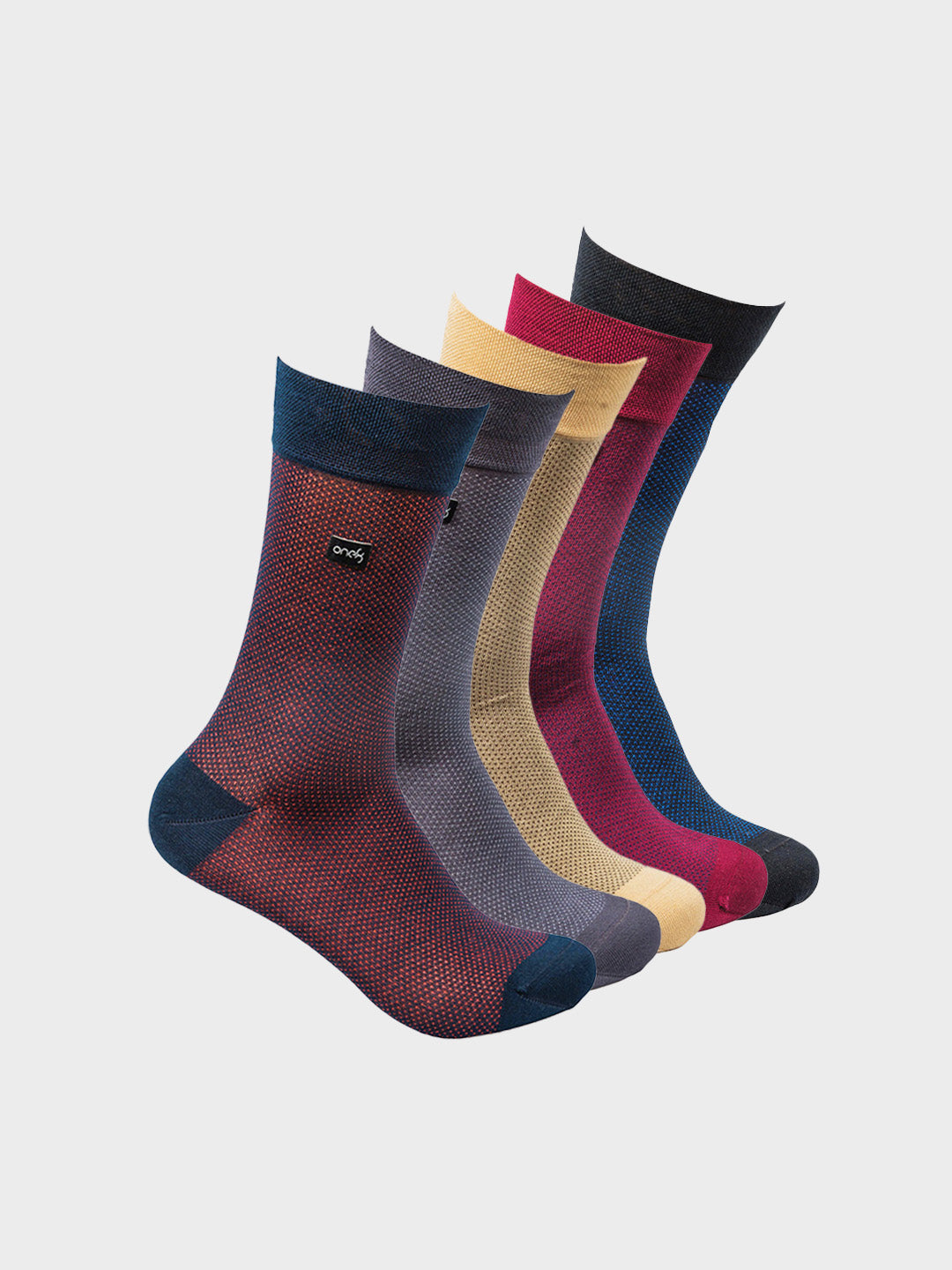 Mercerized Textured Crew Socks(Pack of 5)