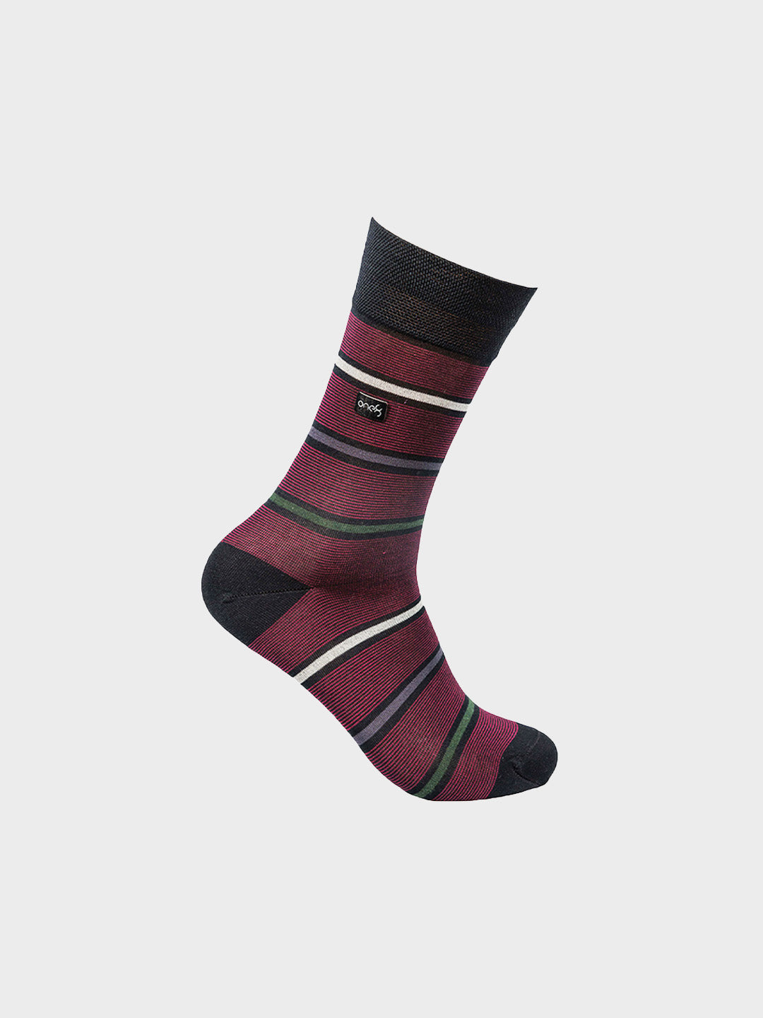 Mercerized Horizontal Stripe Crew Socks (Any 3)