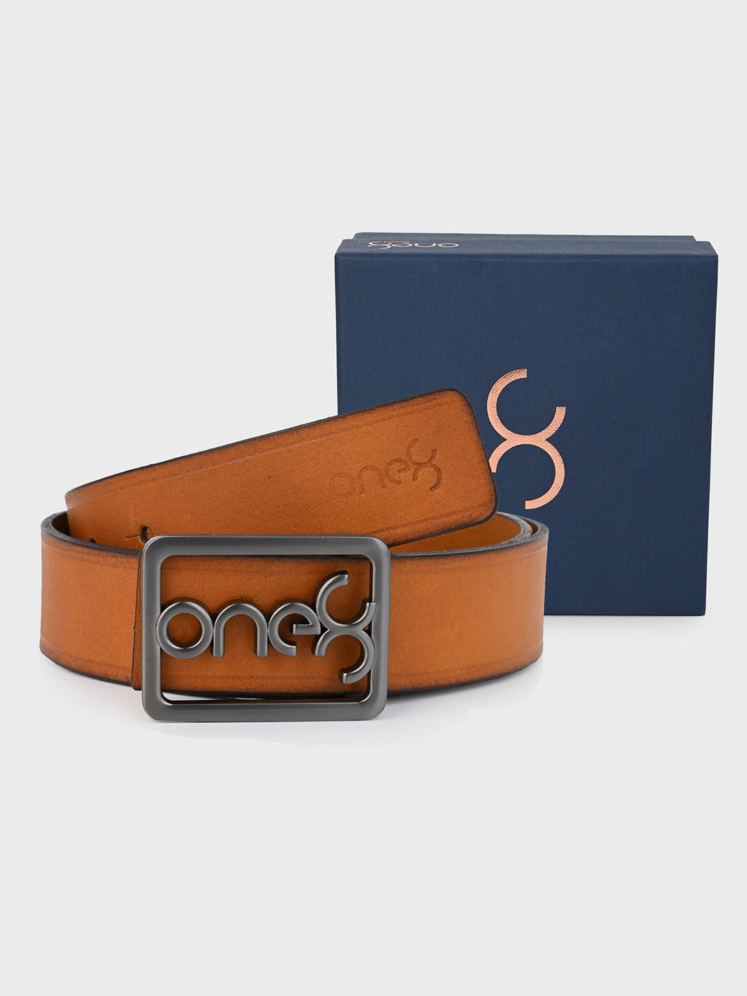 Signature Gunmetal Buckle Leather Belt