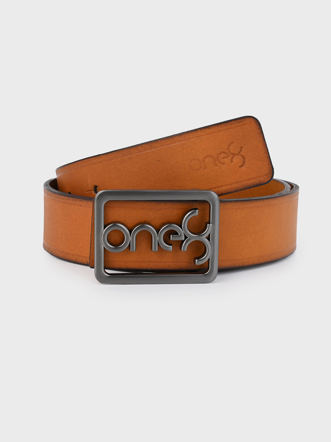 Signature Gunmetal Buckle Leather Belt