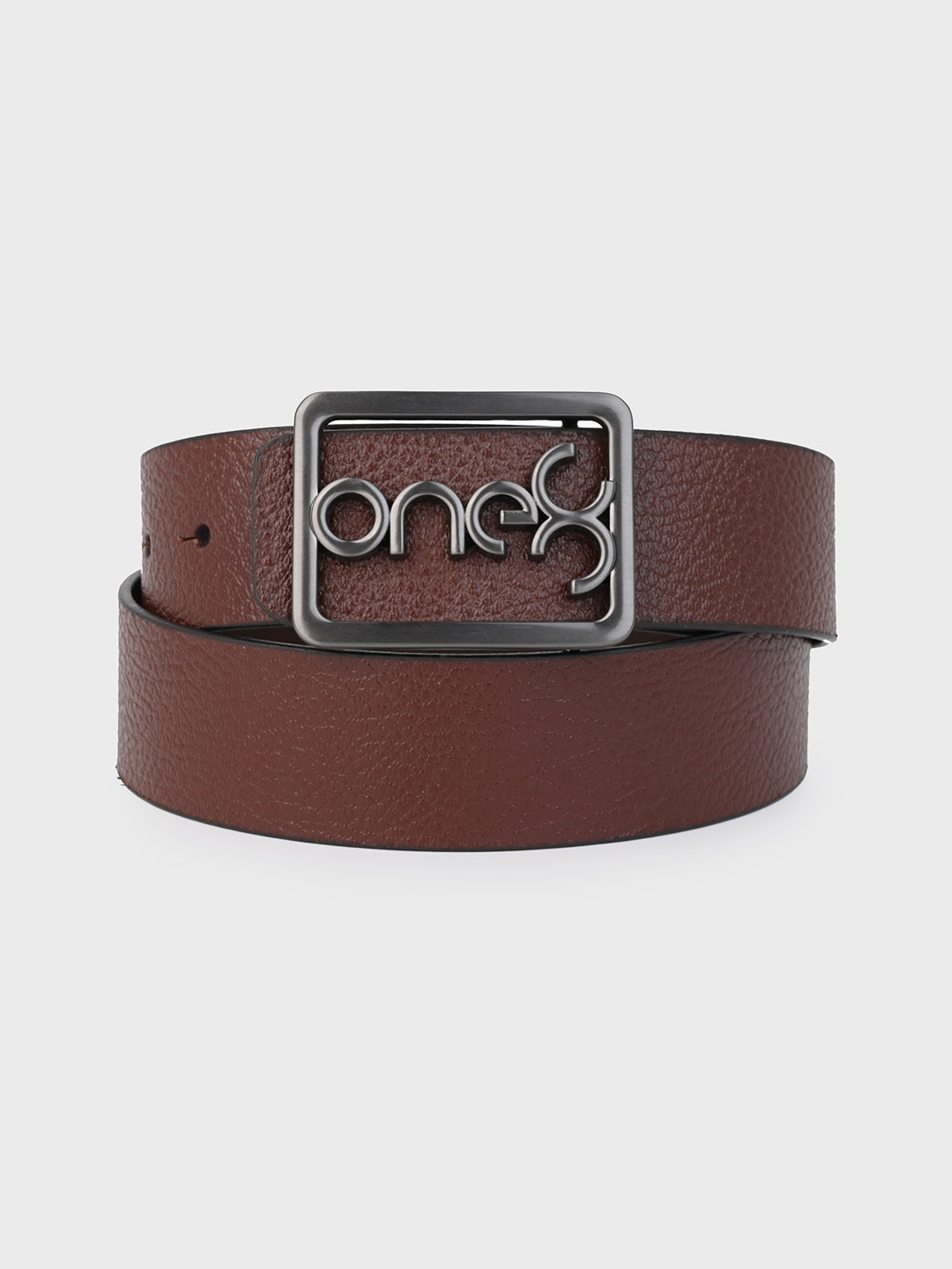 Tan Signature Gunmetal Buckle Leather Belt