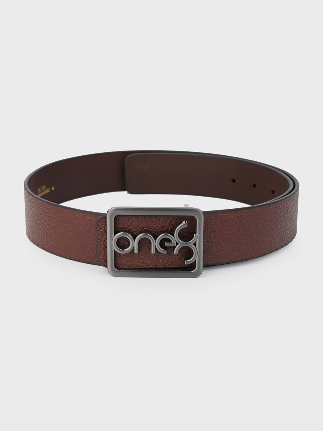 Tan Signature Gunmetal Buckle Leather Belt