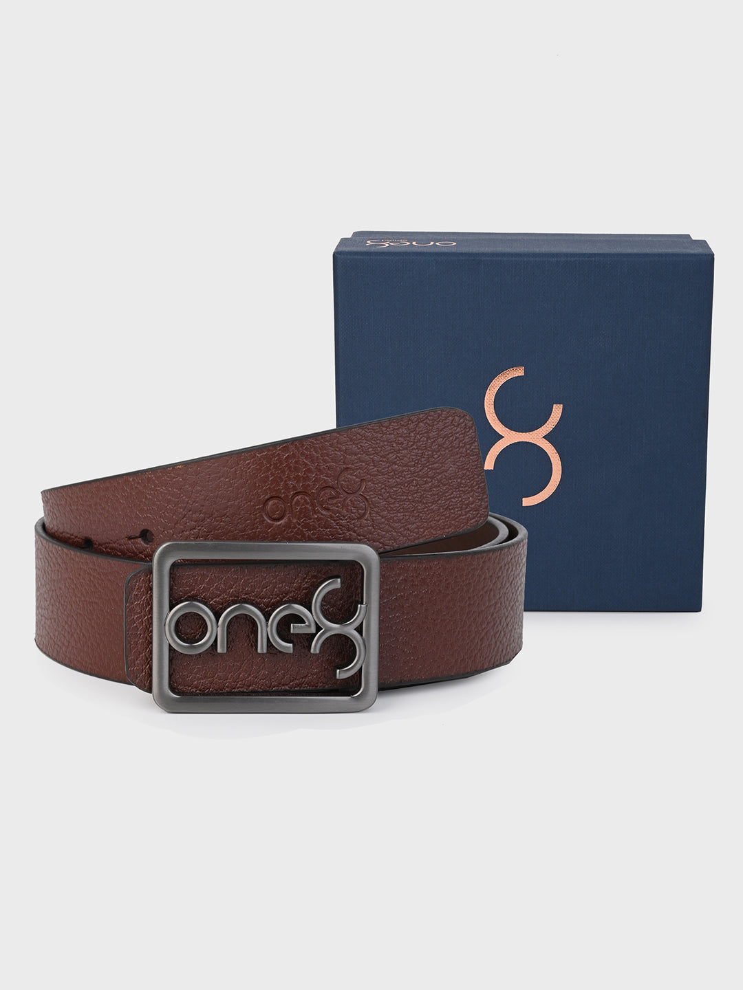 Tan Signature Gunmetal Buckle Leather Belt