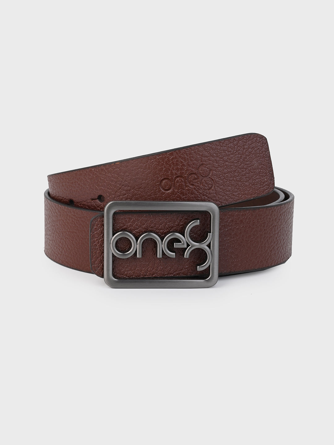 Tan Signature Gunmetal Buckle Leather Belt