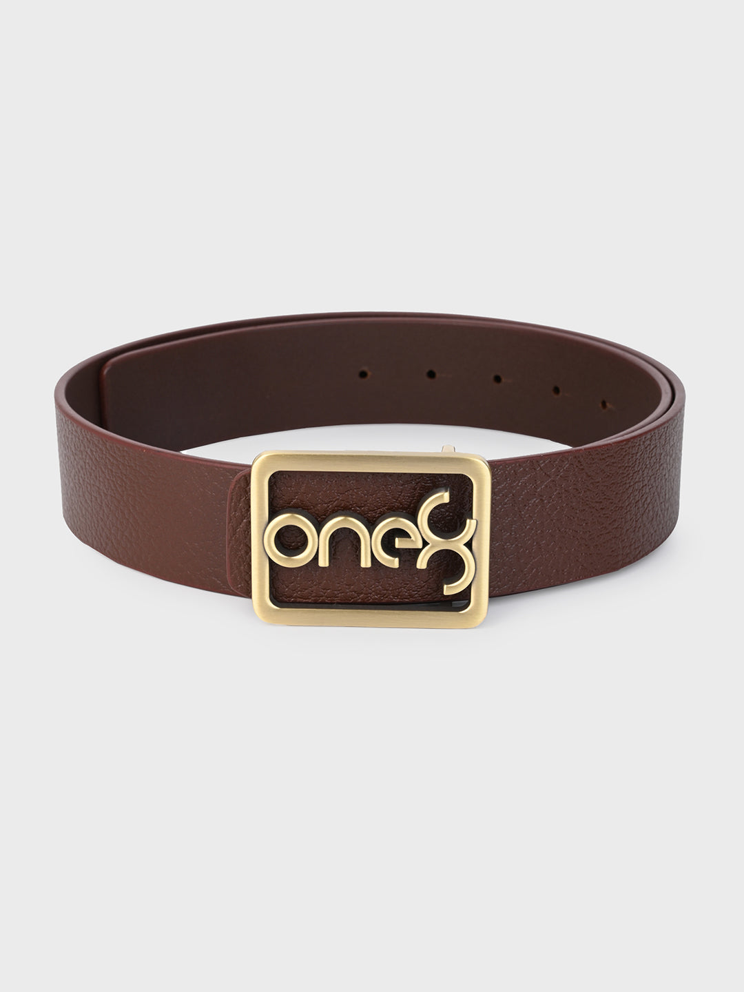 Signature Gold-Tone Buckle Leather Belt