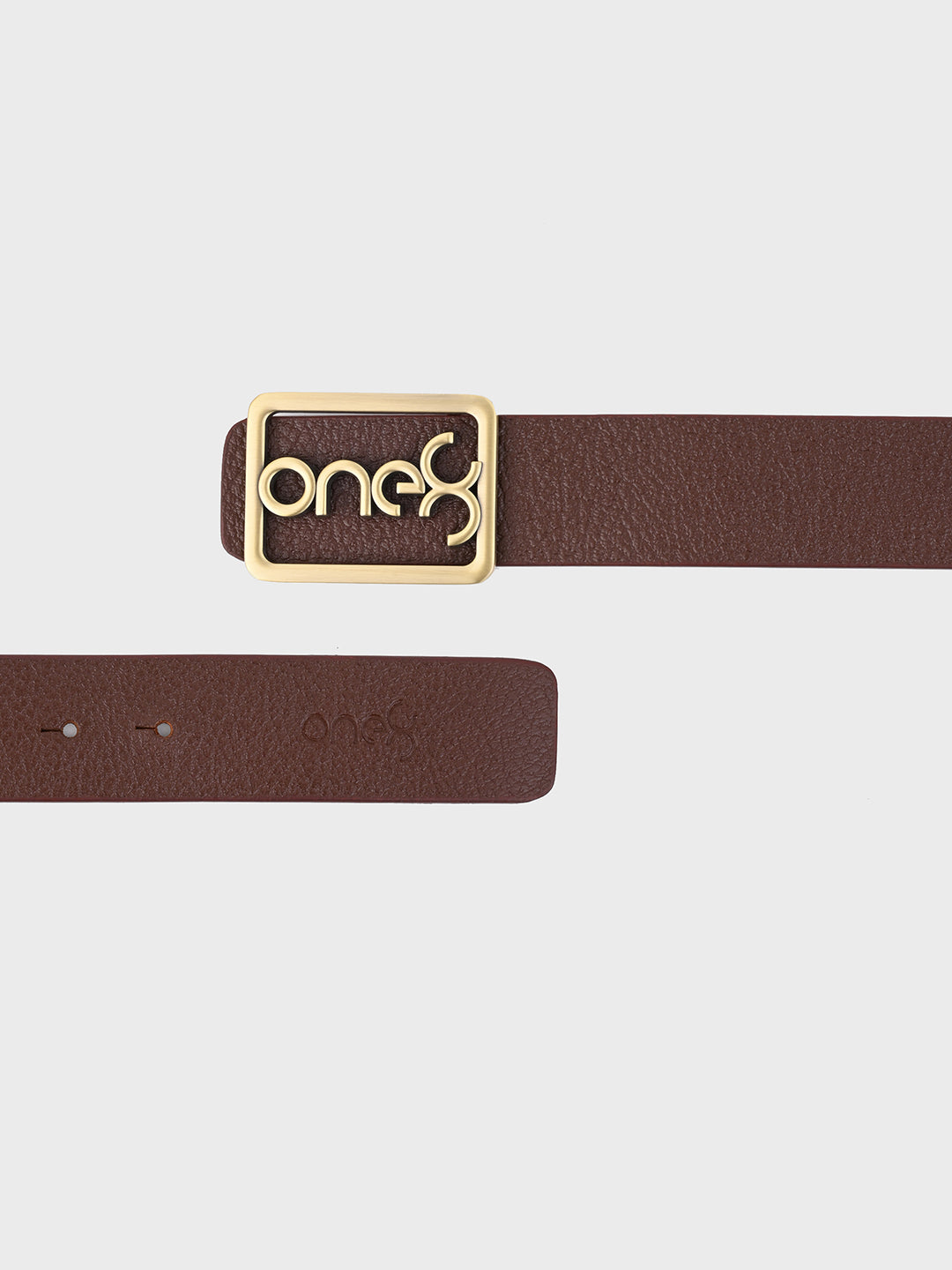 Signature Gold-Tone Buckle Leather Belt