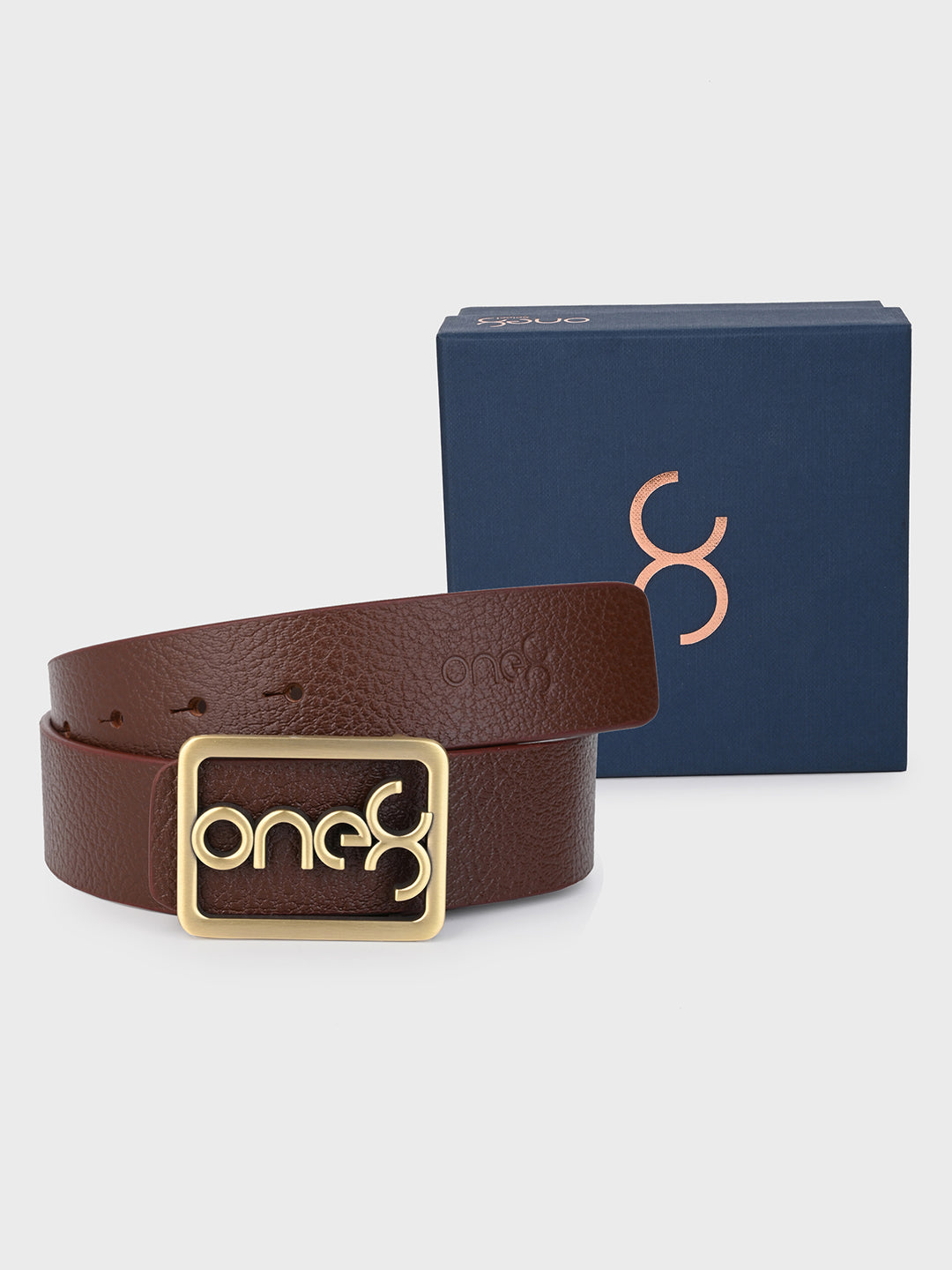 Signature Gold-Tone Buckle Leather Belt