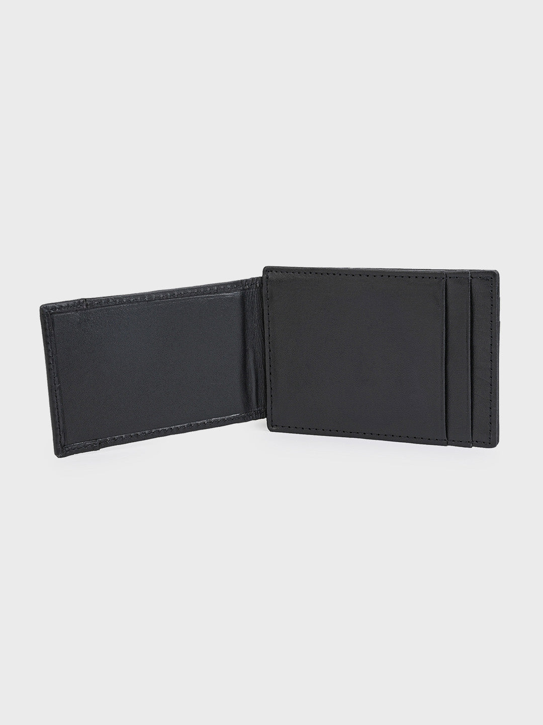 Black Money Clip Wallet with Intricate Weave