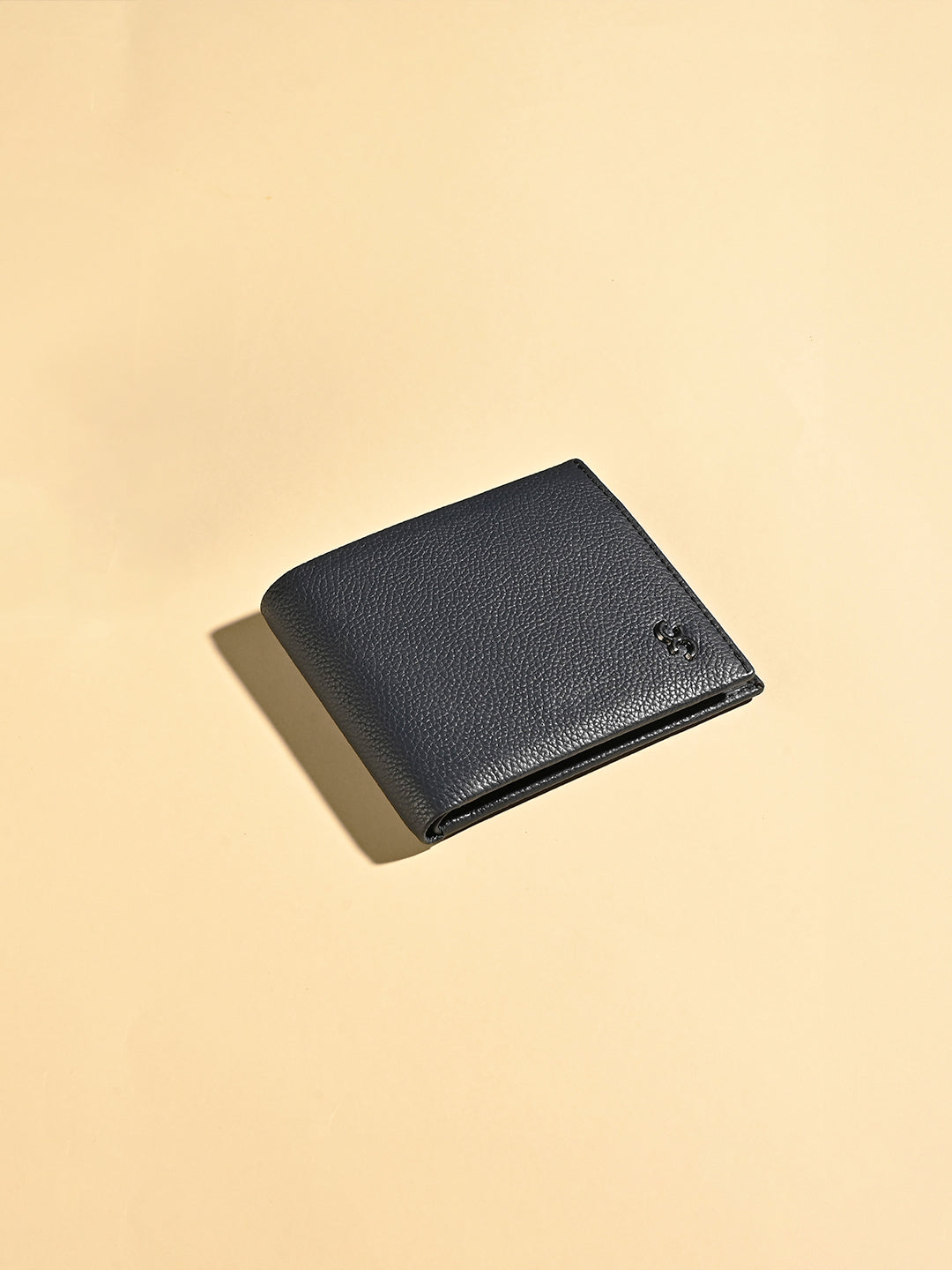 Navy Removable Card Holder Leather Wallet