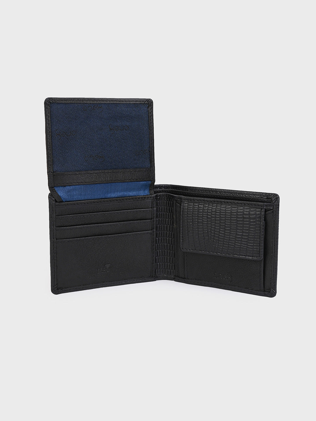 Black Crocodile-Embossed Bifold Wallet